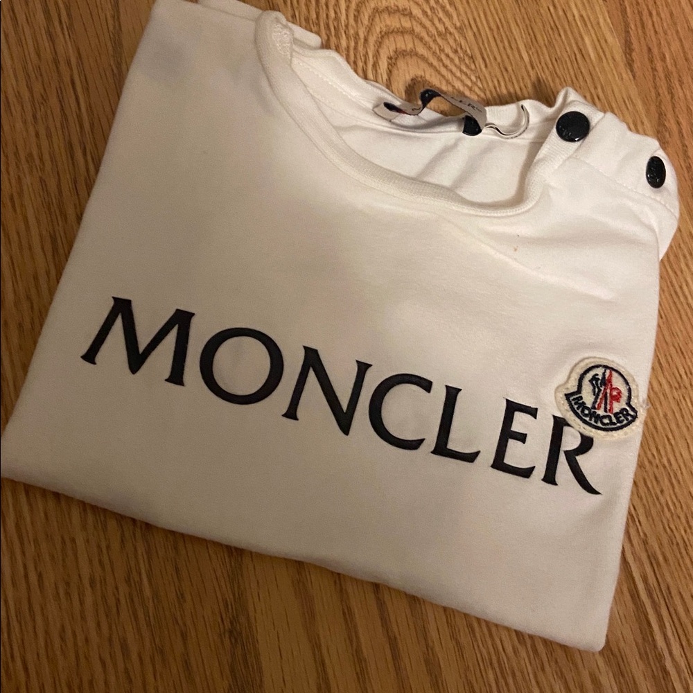Moncler Kids white Logo Tee
